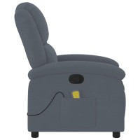 vidaXL Massage Recliner Chair Dark Gray Velvet