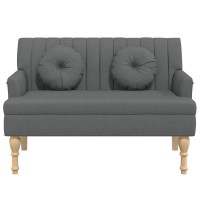 vidaXL Bench with Cushions Dark Gray 44.5