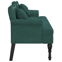 vidaXL Bench with Cushions Dark Green 47.4