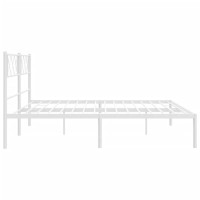 vidaXL Metal Bed Frame with Headboard White 72