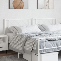 vidaXL Metal Headboard White 70.9