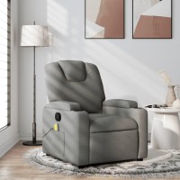 vidaXL Massage Recliner Chair Dark Gray Fabric