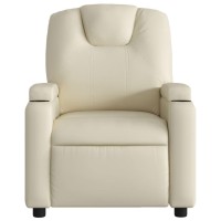 vidaXL Massage Recliner Chair Cream Faux Leather