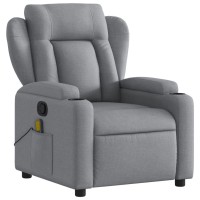 vidaXL Massage Recliner Chair Light Gray Fabric