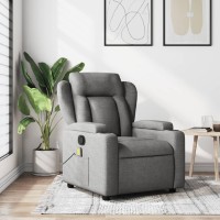 vidaXL Massage Recliner Chair Dark Gray Fabric