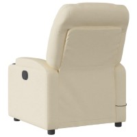 vidaXL Massage Recliner Chair Cream Fabric