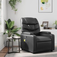 vidaXL Massage Recliner Chair Black Faux Leather