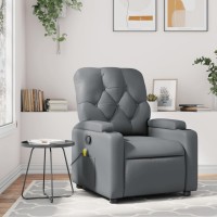 vidaXL Massage Recliner Chair Gray Faux Leather