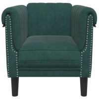 vidaXL Sofa Chair Dark Green Velvet