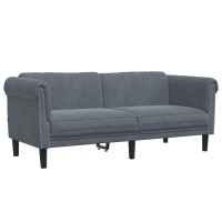 vidaXL Sofa 2-Seater Dark Gray Velvet