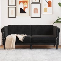 vidaXL Sofa 2-Seater Black Velvet