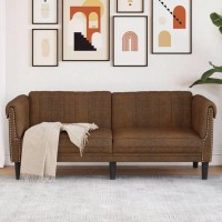 vidaXL Sofa 2-Seater Brown Faux Suede Leather