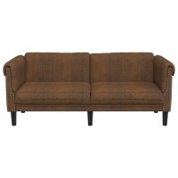 vidaXL Sofa 2-Seater Brown Faux Suede Leather