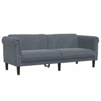vidaXL Sofa 3-Seater Dark Gray Velvet