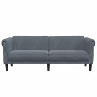 vidaXL Sofa 3-Seater Dark Gray Velvet