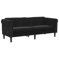 vidaXL Sofa 3-Seater Black Velvet