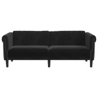 vidaXL Sofa 3-Seater Black Velvet