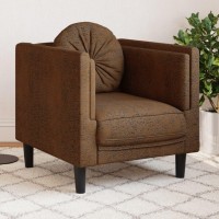 vidaXL Sofa Chair with Cushion Brown Faux Suede Leather