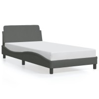 vidaXL Bed Frame with Headboard Dark Gray 39.4