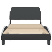 vidaXL Bed Frame with Headboard Black and White 39.4