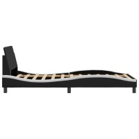 vidaXL Bed Frame with Headboard Black and White 39.4