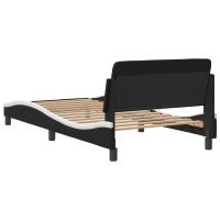 vidaXL Bed Frame with Headboard Black and White 39.4