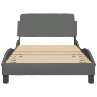 vidaXL Bed Frame with Headboard Dark Gray 39.4