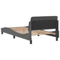 vidaXL Bed Frame with Headboard Dark Gray 39.4