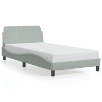 vidaXL Bed Frame with Headboard Light Gray 39.4