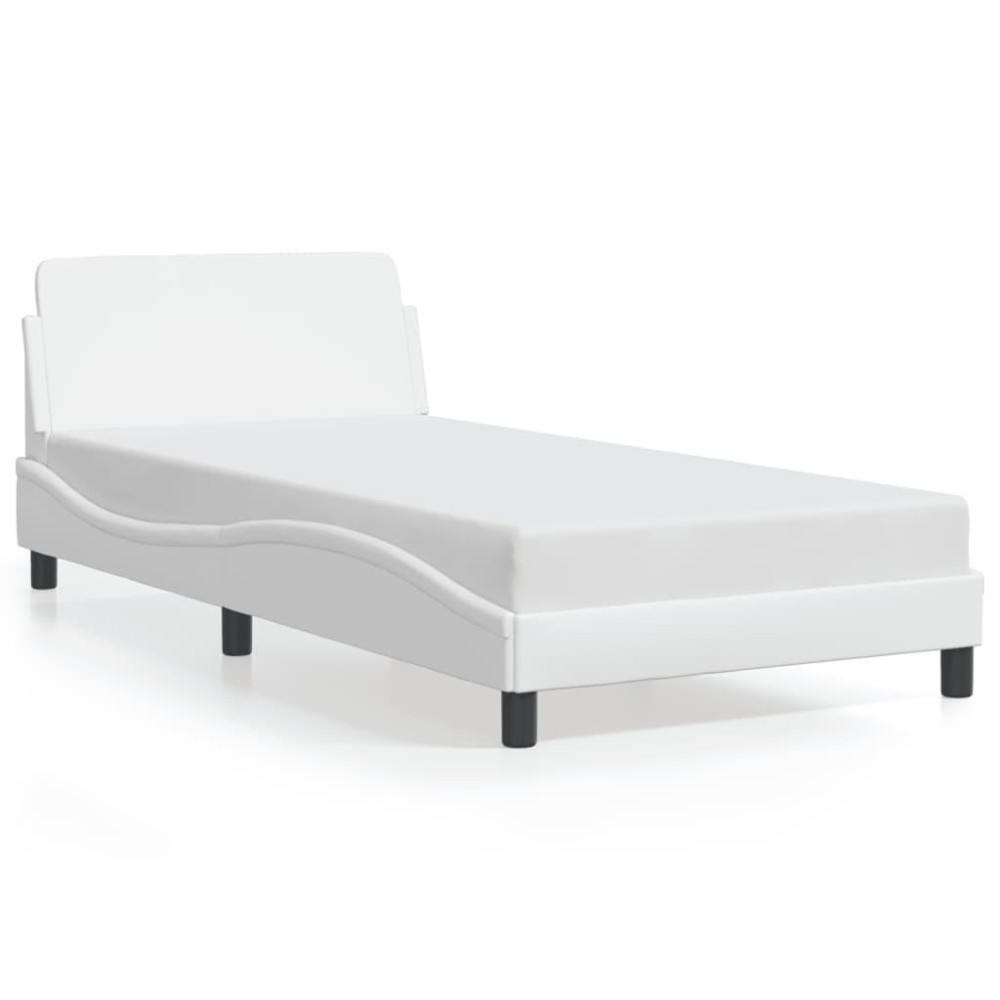 vidaXL Bed Frame with Headboard White 39.4