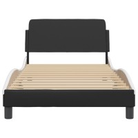 vidaXL Bed Frame with Headboard Black and White 39.4