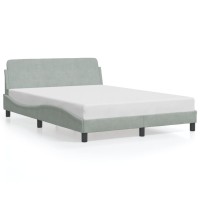 vidaXL Bed Frame with Headboard Light Gray 53.9