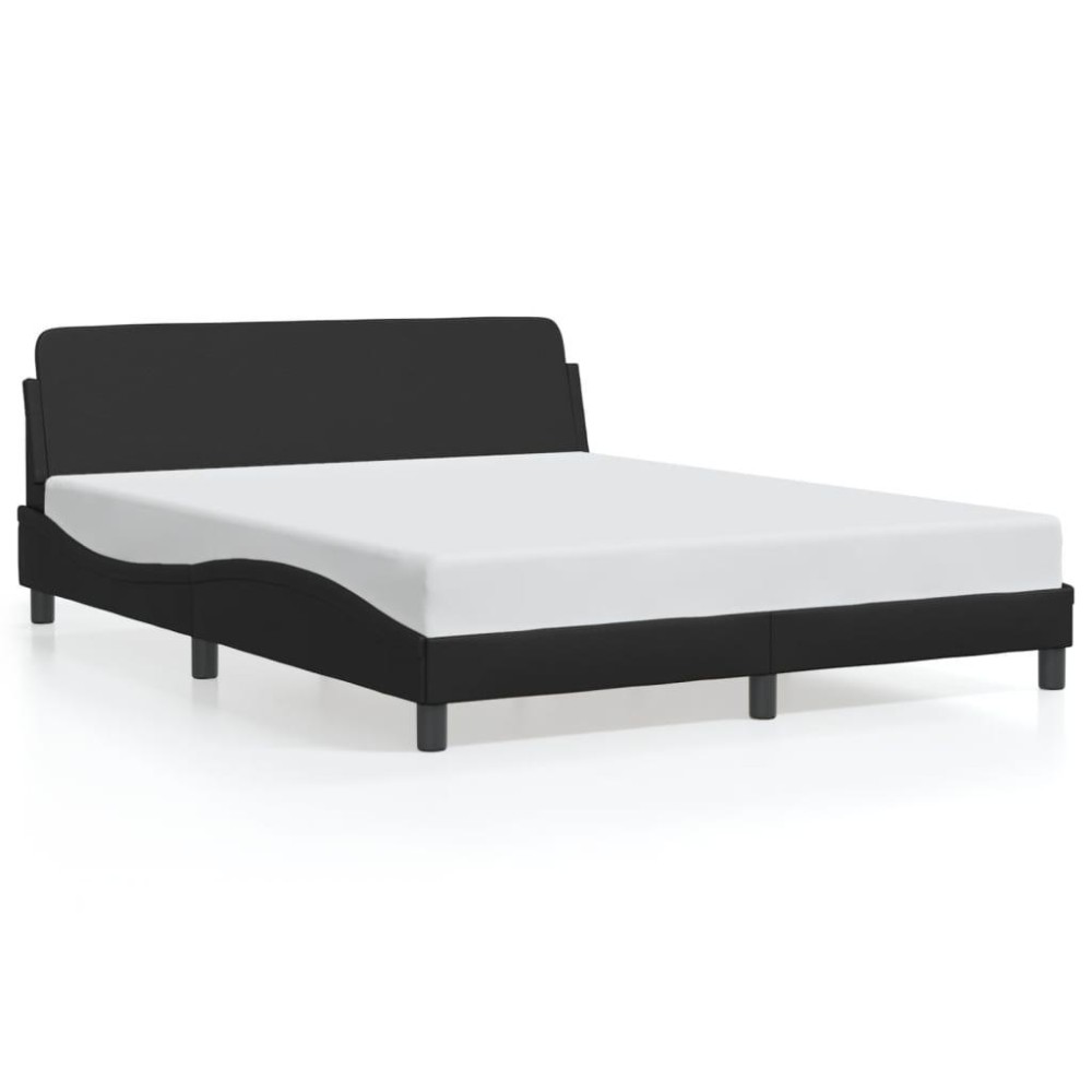 vidaXL Bed Frame with Headboard Black 59.8