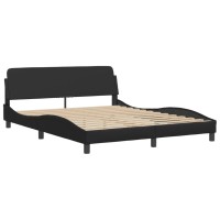 vidaXL Bed Frame with Headboard Black 59.8