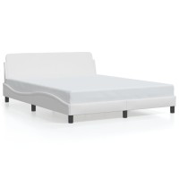 vidaXL Bed Frame with Headboard White 59.8