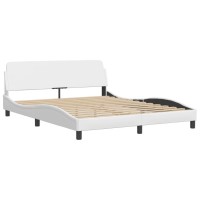 vidaXL Bed Frame with Headboard White 59.8