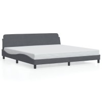 vidaXL Bed Frame with Headboard Dark Gray 76