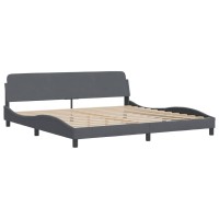 vidaXL Bed Frame with Headboard Dark Gray 76