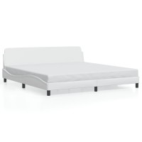 vidaXL Bed Frame with Headboard White 76