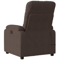 vidaXL Massage Recliner Chair Brown Microfiber Fabric