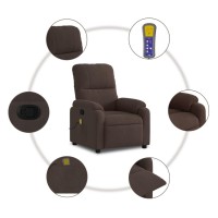 vidaXL Massage Recliner Chair Brown Microfiber Fabric