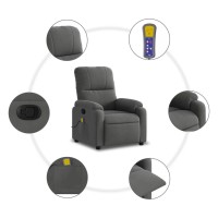 vidaXL Massage Recliner Chair Dark Gray Microfiber Fabric
