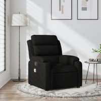 vidaXL Massage Recliner Chair Black Fabric