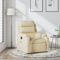 vidaXL Massage Recliner Chair Cream Fabric