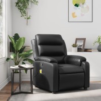 vidaXL Massage Recliner Chair Black Faux Leather