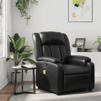 vidaXL Massage Recliner Chair Black Faux Leather