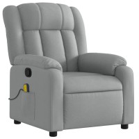 vidaXL Massage Recliner Chair Light Gray Fabric