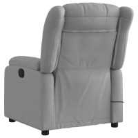 vidaXL Massage Recliner Chair Light Gray Fabric