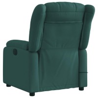 vidaXL Massage Recliner Chair Dark Green Fabric