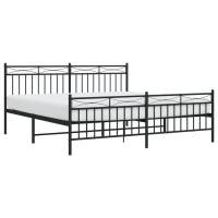 vidaXL Metal Bed Frame with Headboard&Footboard聽Black 72